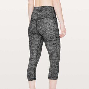 Lululemon Align Crop *21" Twillines Ice Grey Black